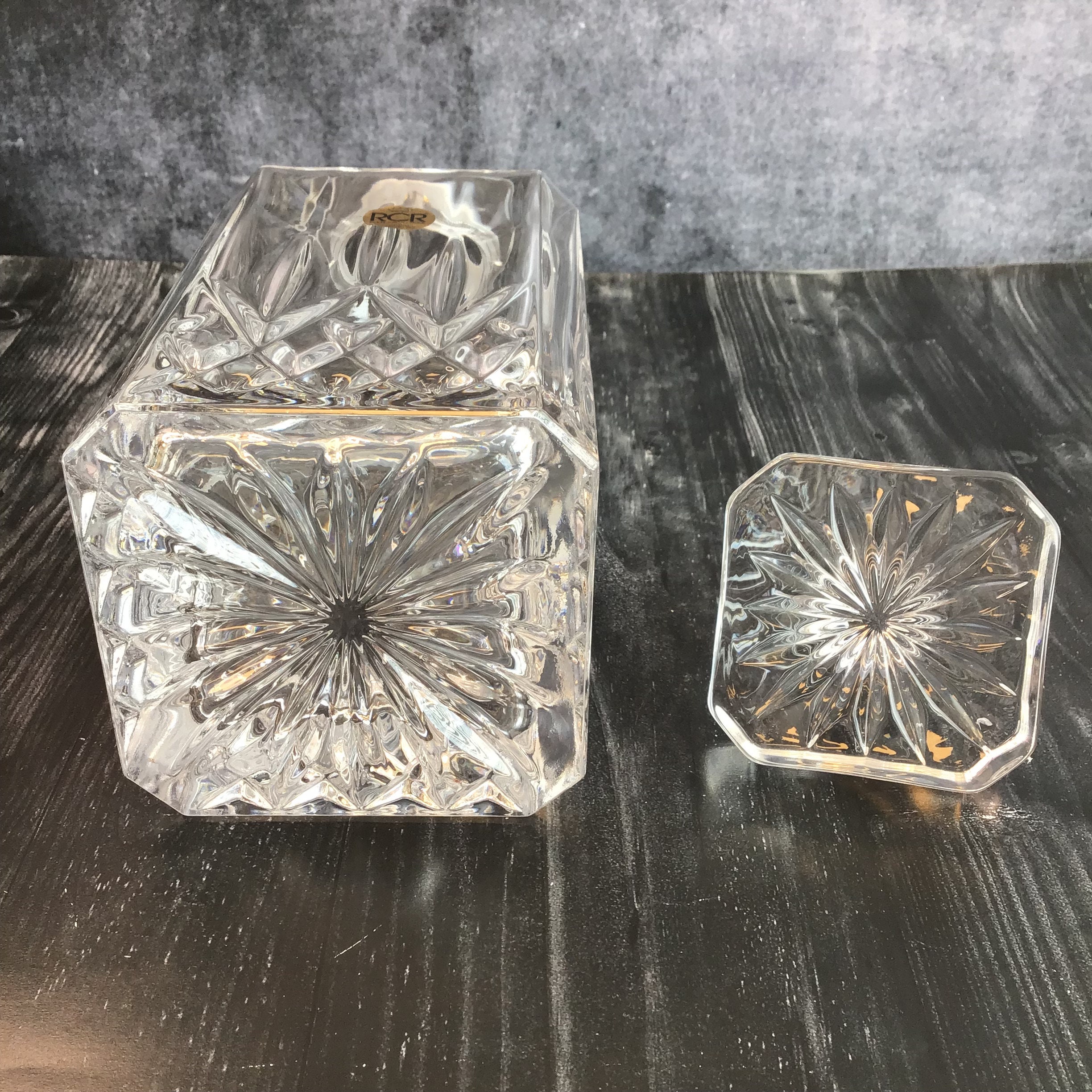 Vintage RCR Royal Crystal Rock 24% Lead Italian Crystal Square