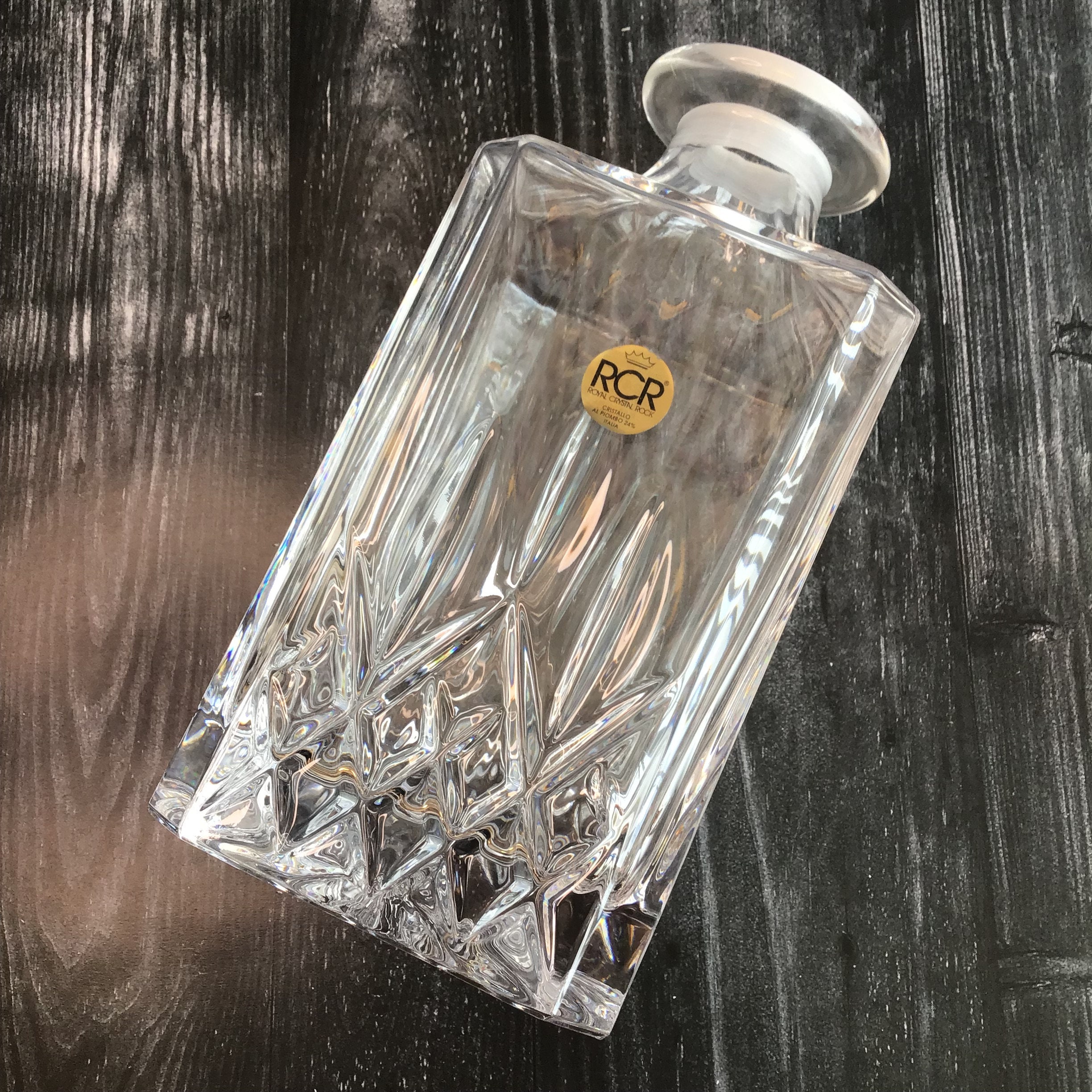 Vintage RCR Royal Crystal Rock 24% Lead Italian Crystal Square