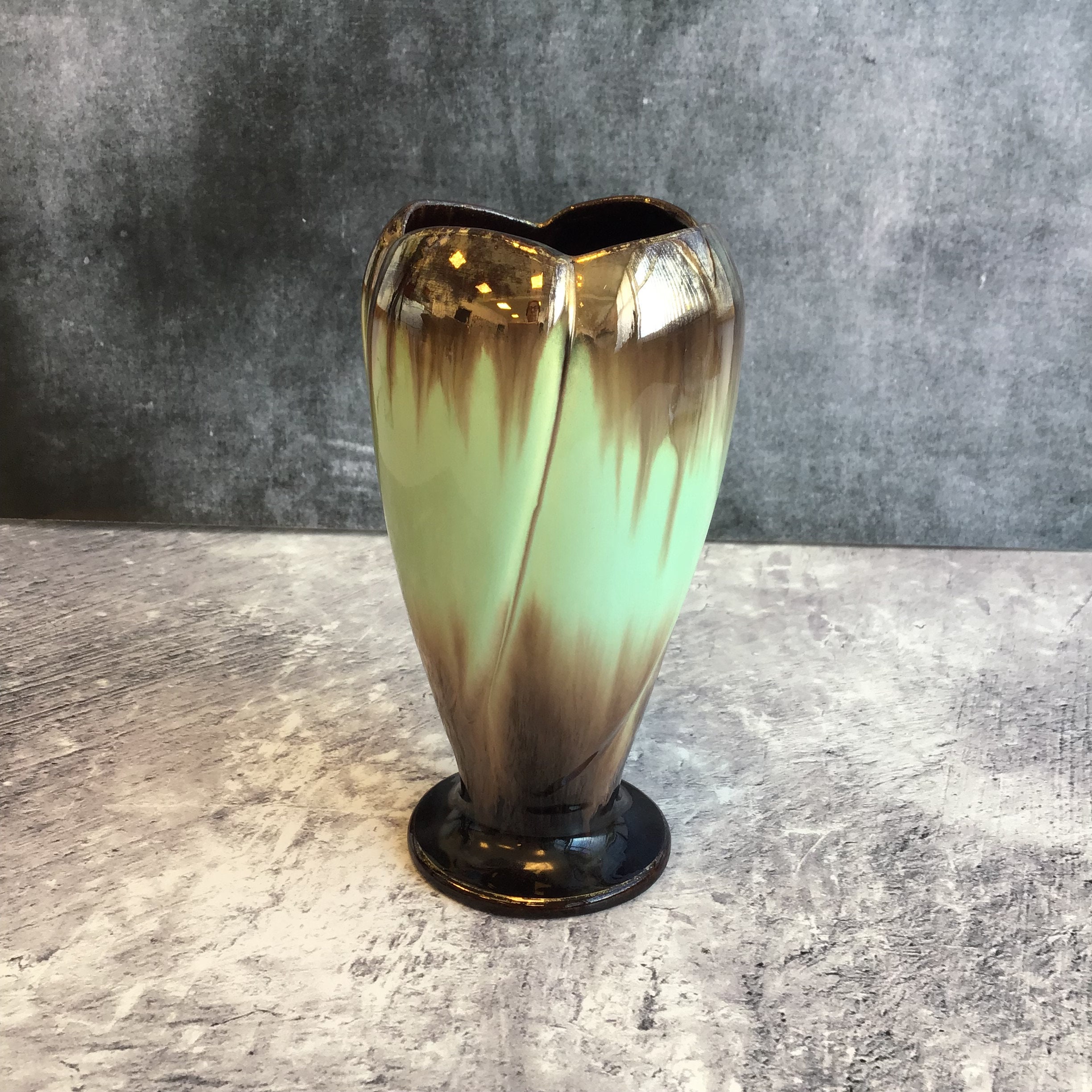 BAY w.germanyヴィンテージ壺VASE Vintage Keramik Bay West Germany Glazed Vase 76/20 Brown