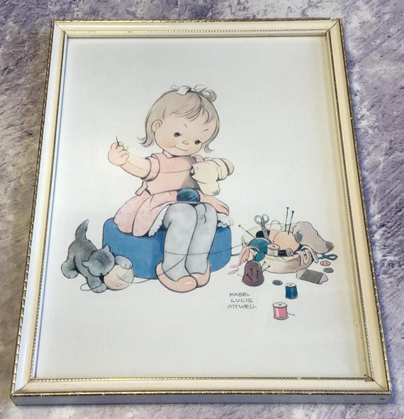 Vintage Mabel Lucie Attwell Signed and Framed Print of