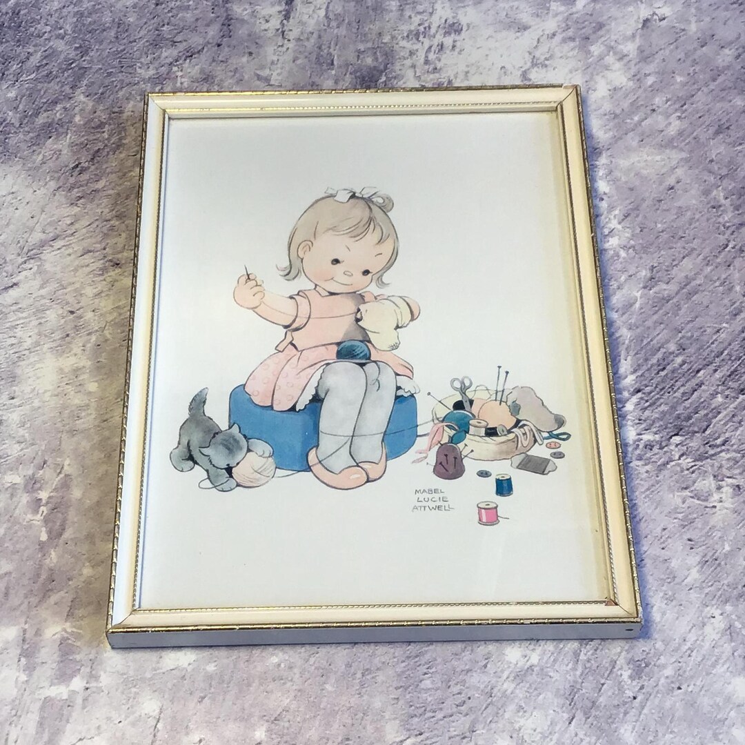 Vintage Mabel Lucie Attwell Signed and Framed Print of