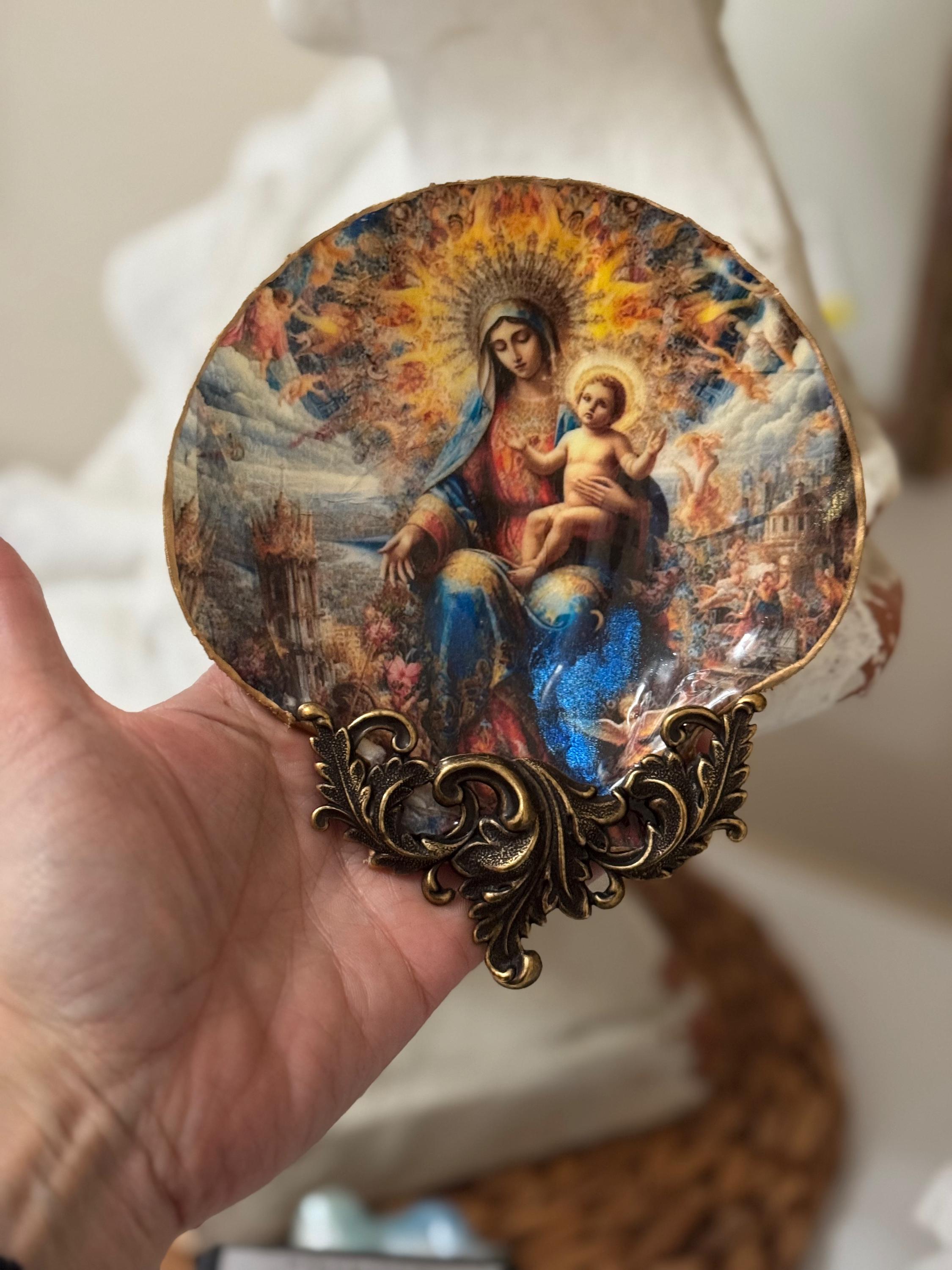 Virgin Mary Shell Virgin Mary Decoupage Shell: Catholic Home Decor, Religious Gift - Etsy