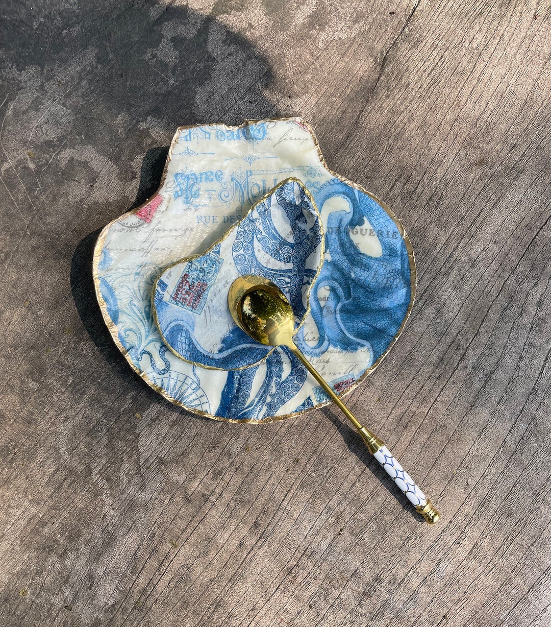 Large Scallop Shell, Oyster Shell, Decoupage Scallop Shell, Hand