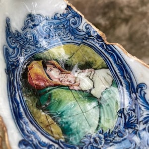 Azulejos Saint Mary Oyster Shell: ringschaalornament knipsel