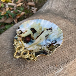 The Birth of Venus, Venus, Classical Art, Decoupage Shell, Shell Dish, Deco Shell Dish, Side Table Dish, Ring Dish, Trinket, Unique Gift