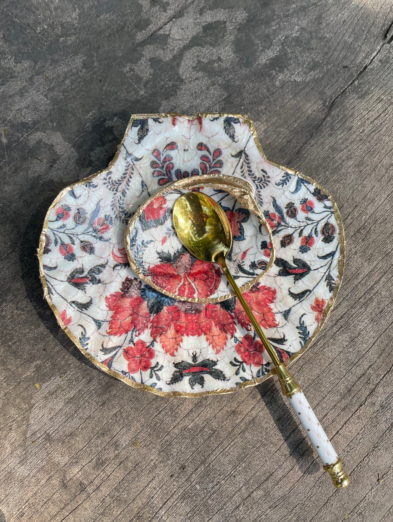 Scallop Shell Large Decoupage Scallop Shell Decoupage Shell Etsy