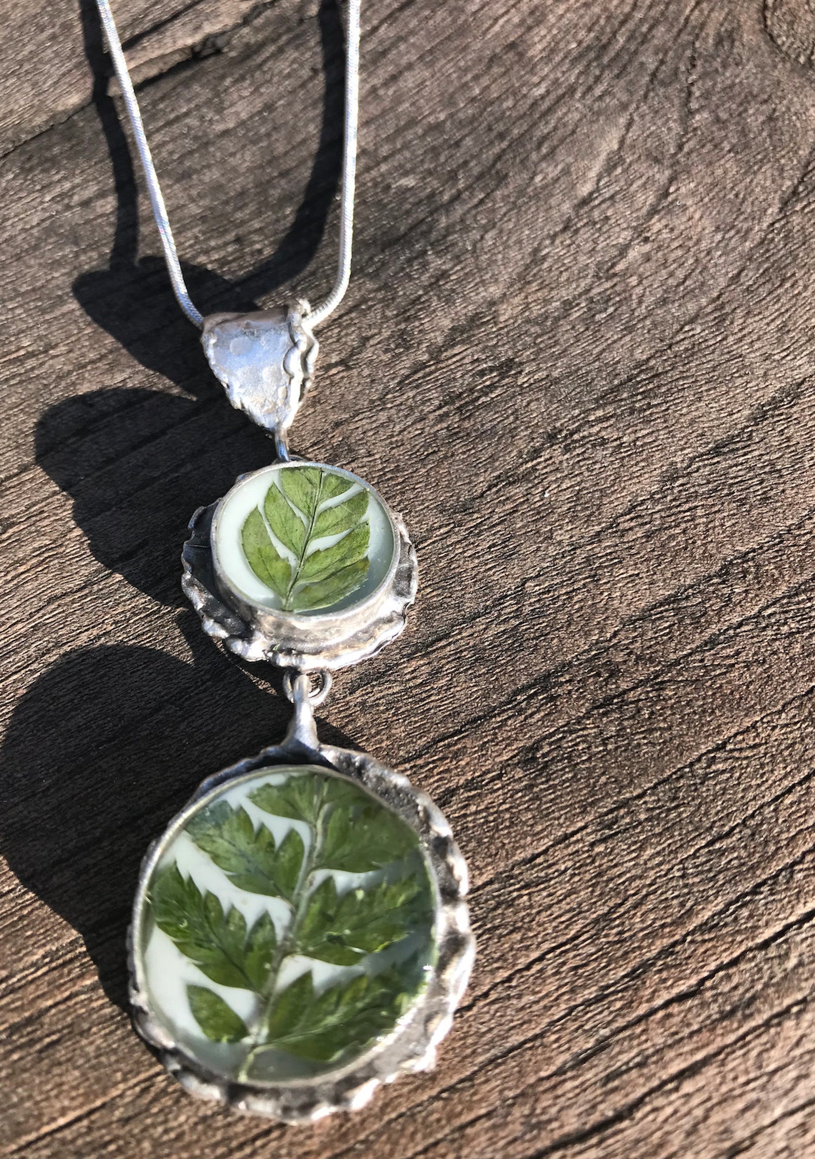 Fern Fern Necklace Fern Pendant Botanical JewelryReal Leaf Etsy