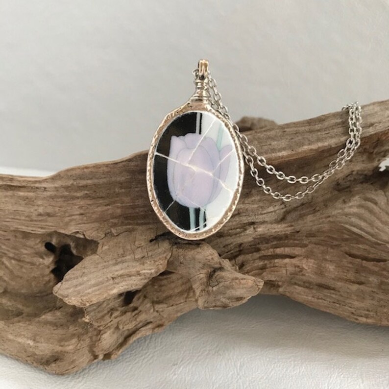 Wearable Art Mosaic Jewelry Tulip Pendant