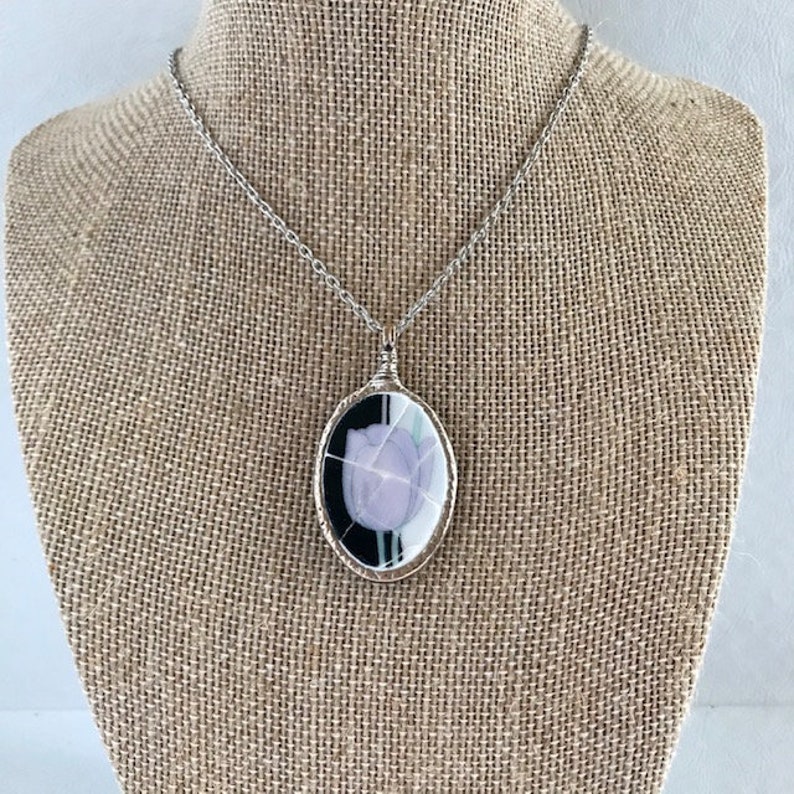 Wearable Art Mosaic Jewelry Tulip Pendant
