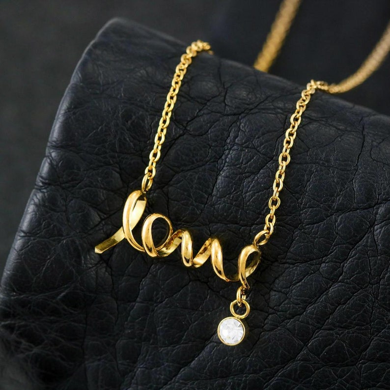 Valentine day gift for wife Scripted Love Necklace Valentine day Scripted Love Necklace Initial Together we are everything gift for wife