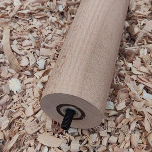 Cylindrical Wooden Leg Set for Cabinets, Sofas, Coffee Tables - Mid-Century Style Cylindrical Leg - Perfect DIY - Solid Wood Furniture Leg