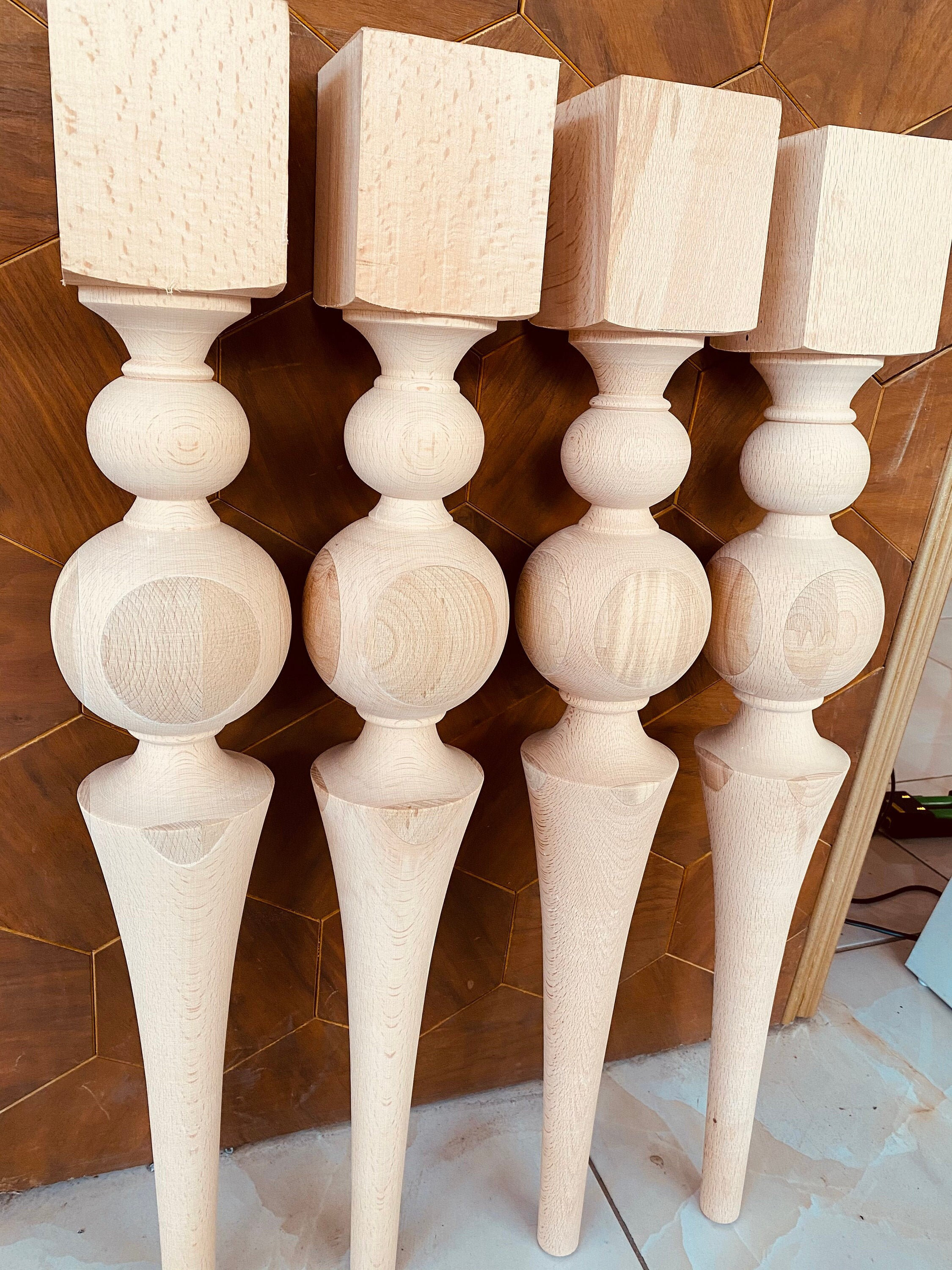 CAROLINA LEG Chunky Farmhouse Dining Table Legs Unfinished DIY