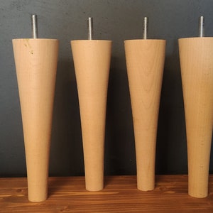 Tapered Wood Leg for Cabinets, Sofas, Coffee Tables - Mid-Century Style Tapered Leg - Perfect DIY - Solid Wood Furniture Leg