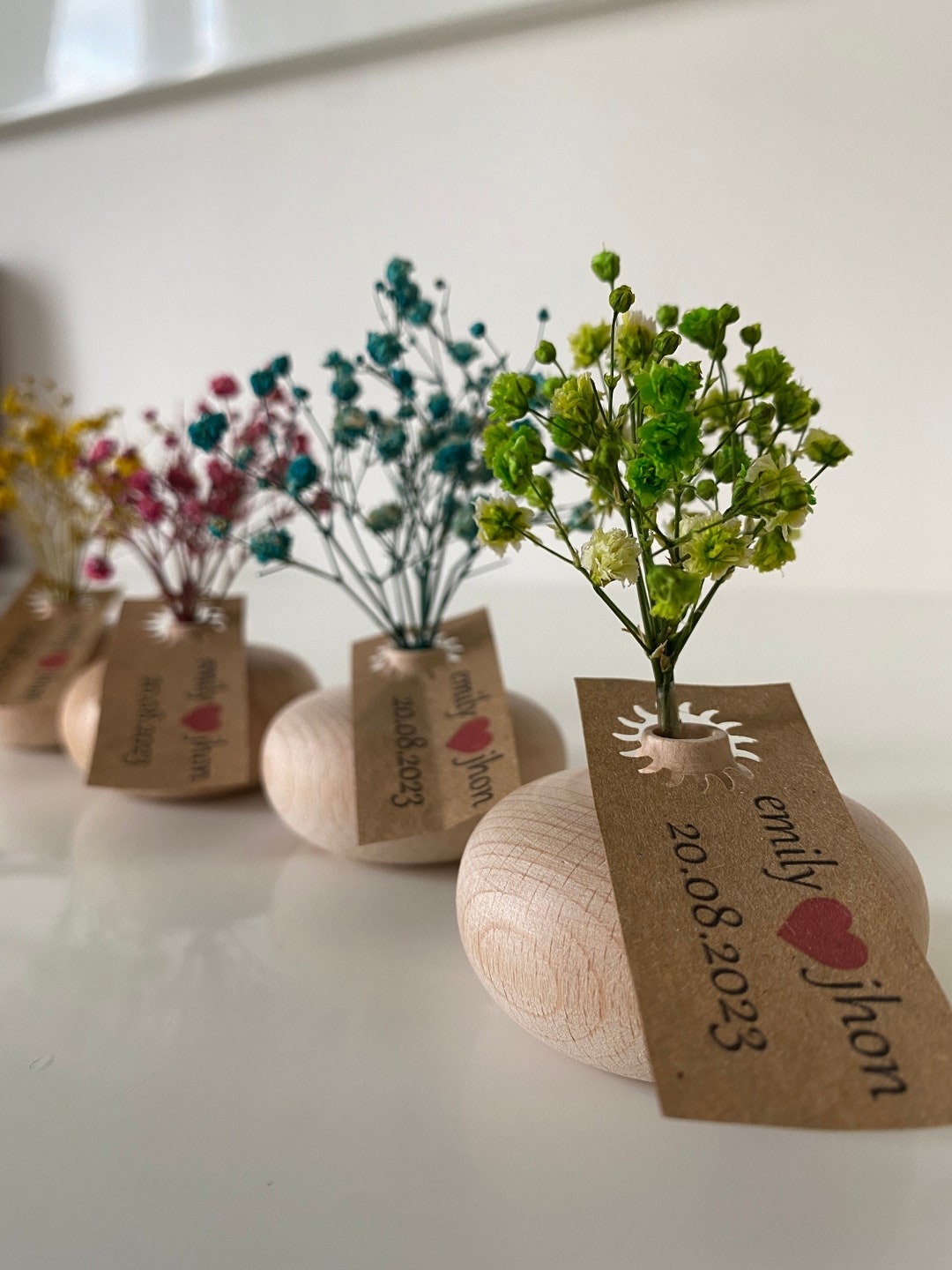 Vase, 50pcs Personalized Wedding Favors, Wooden Vase, Wedding Favors