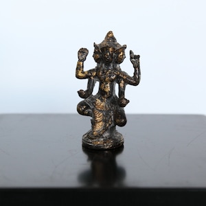 Small Brahma brass altar statuette - Free Shipping