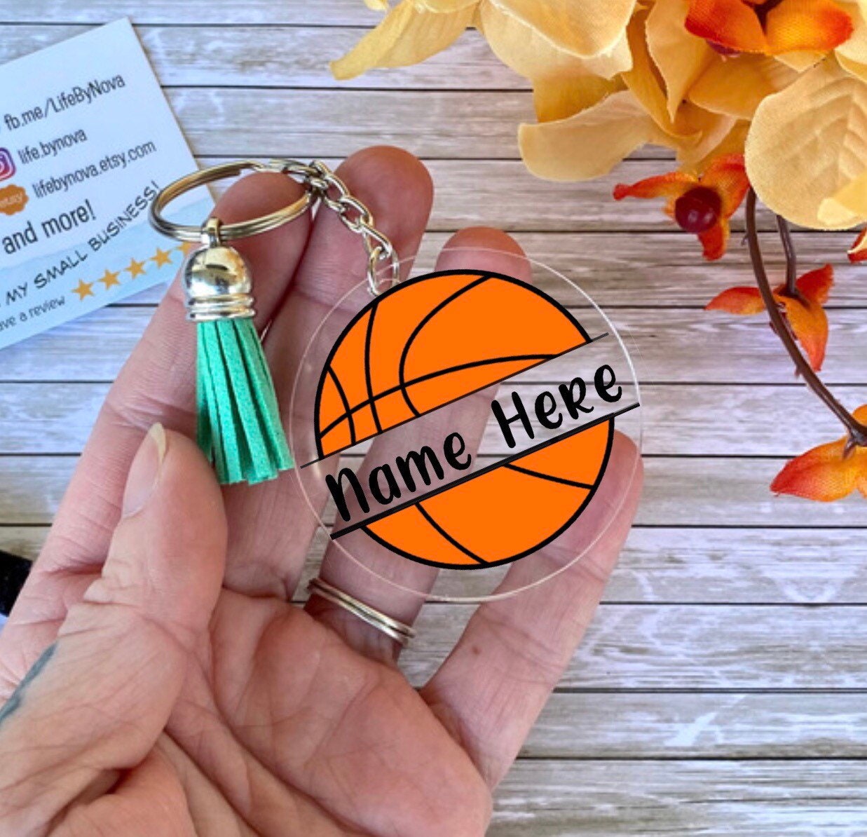 Basketball Personalized Keychain With Tassel Etsy