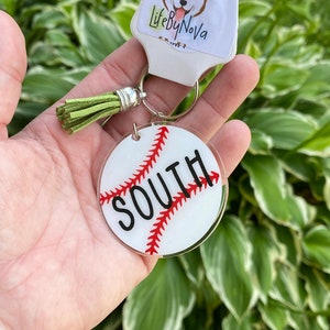 Personalisierter Baseball Schlüsselanhänger mit Quaste
