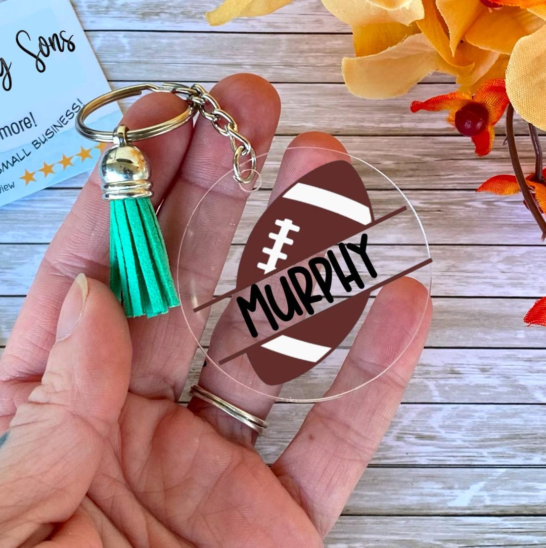 Football Personalized Keychain With Tassel - Etsy