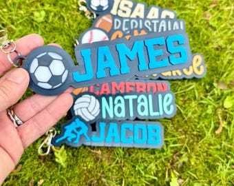 Soccer Personalized 3D Printed Bag Tag Keychain
