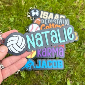 Volleyball Personalized 3D Printed Bag Tag Keychain