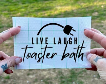Calcomanía para baño con tostadora Live Laugh