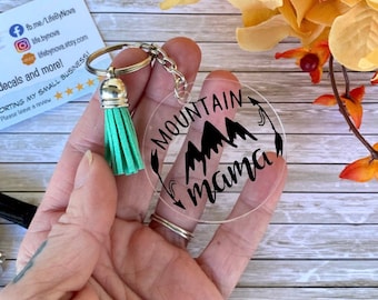 Mountain Mama Keychain with tassel