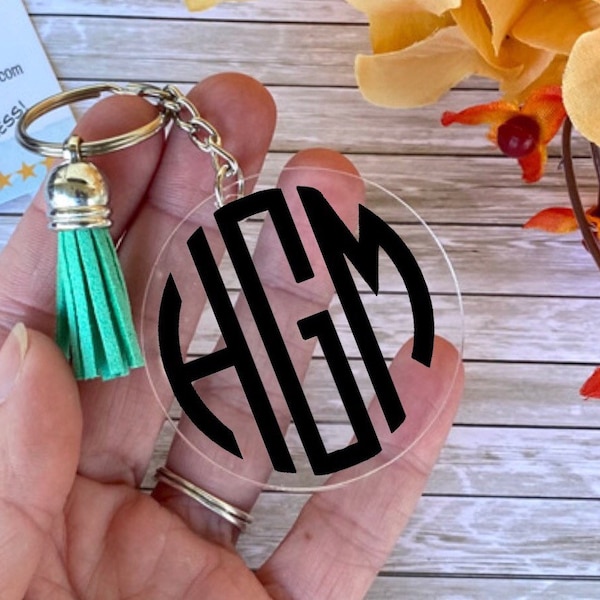 Monogram Keychain with tassel