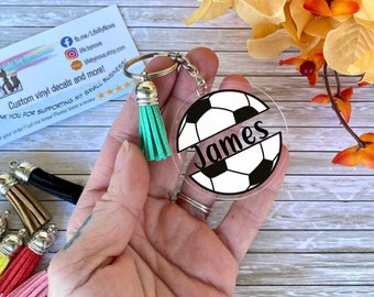 Gepersonaliseerde voetbalsleutelhanger met kwastje