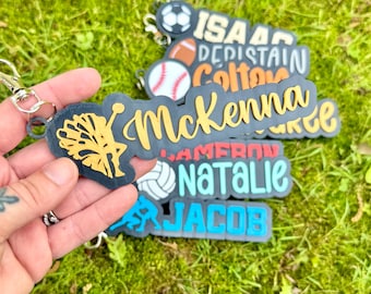 Cheerleading Personalized 3D Printed Bag Tag Keychain