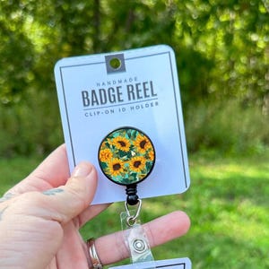 Bobine de badge floral tournesol