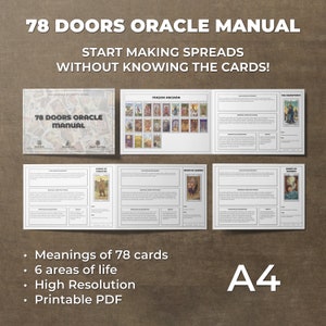 Journal de Tarot imprimable 78 portes. 78 portes Oracle Journal PDF. Manuel de lecture du Tarot numérique 78 portes. Guide de lecture des cartes Oracle