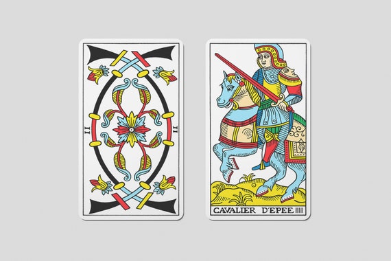 Tarot of Marseille-kaartspel: 78 afdrukbare kaarten (digitale