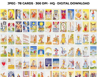 Korean Rider-Waite Tarot Deck: 78 Card Printable Set (Digital Download)