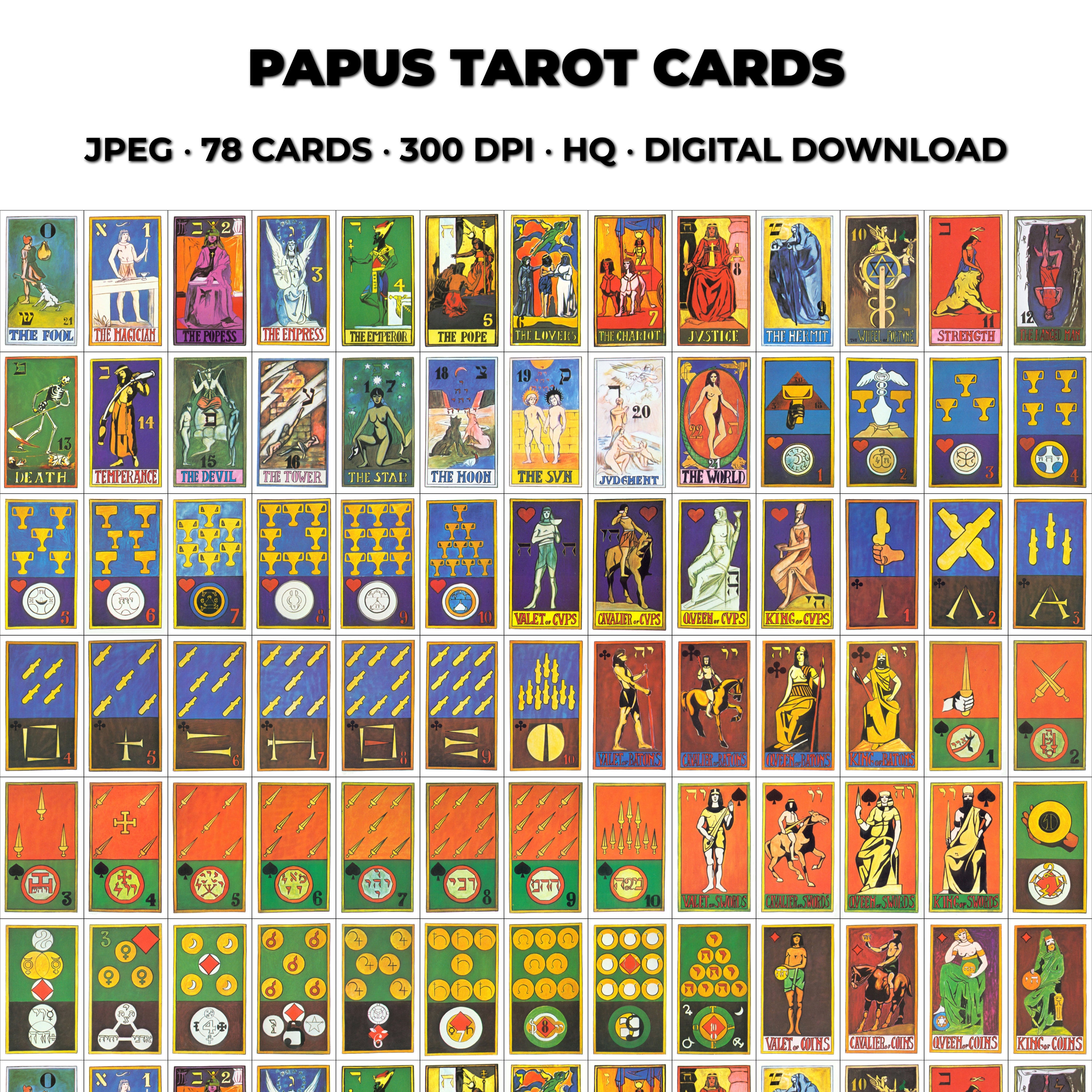 Papus Tarot Deck: Complete 78 Card Printable Set (Digital Download)