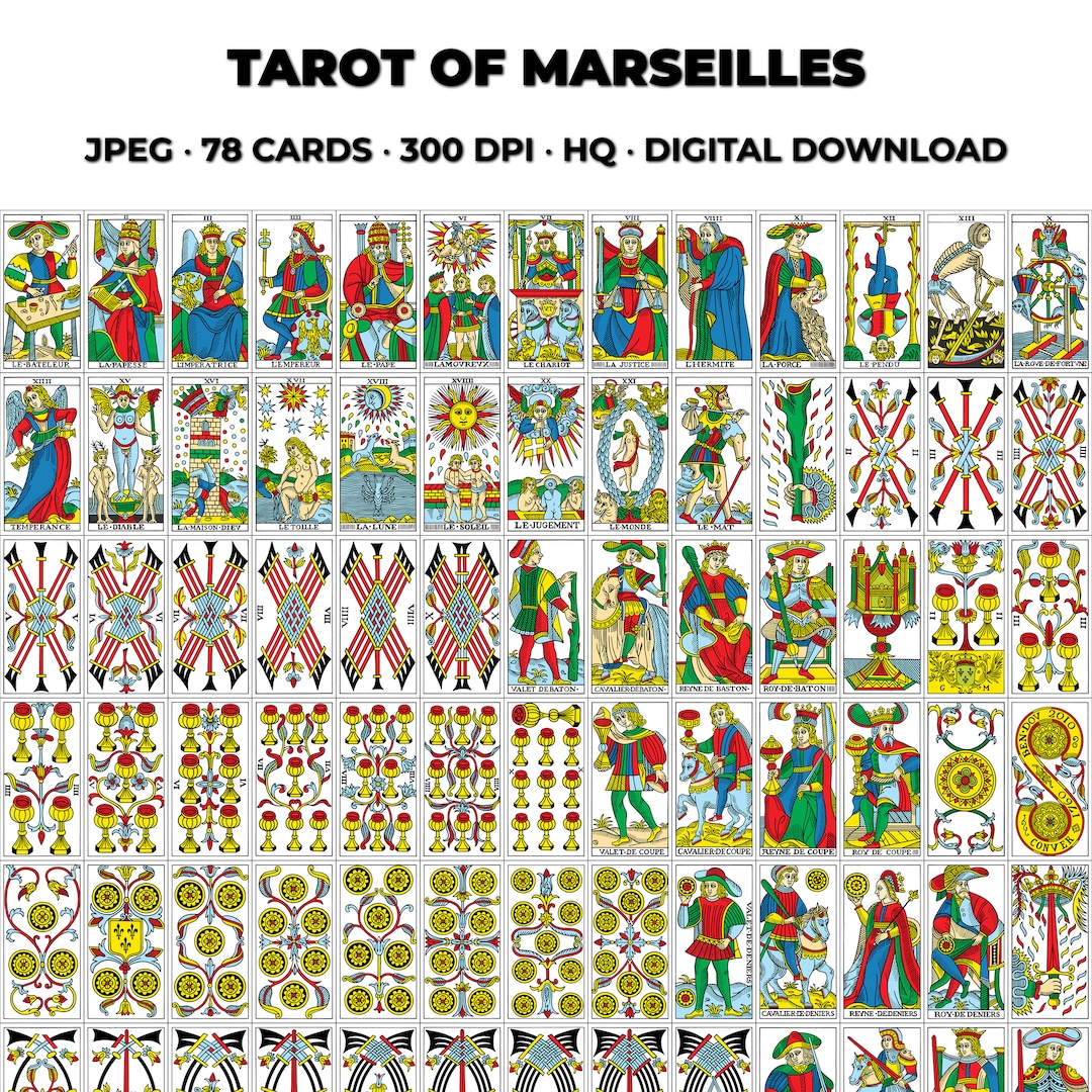 【希少！未使用】ANCIENT TAROTS OF MARSEILLES 正規品 Tarot of Marseilles Deck: 78 Printable Cards (digital