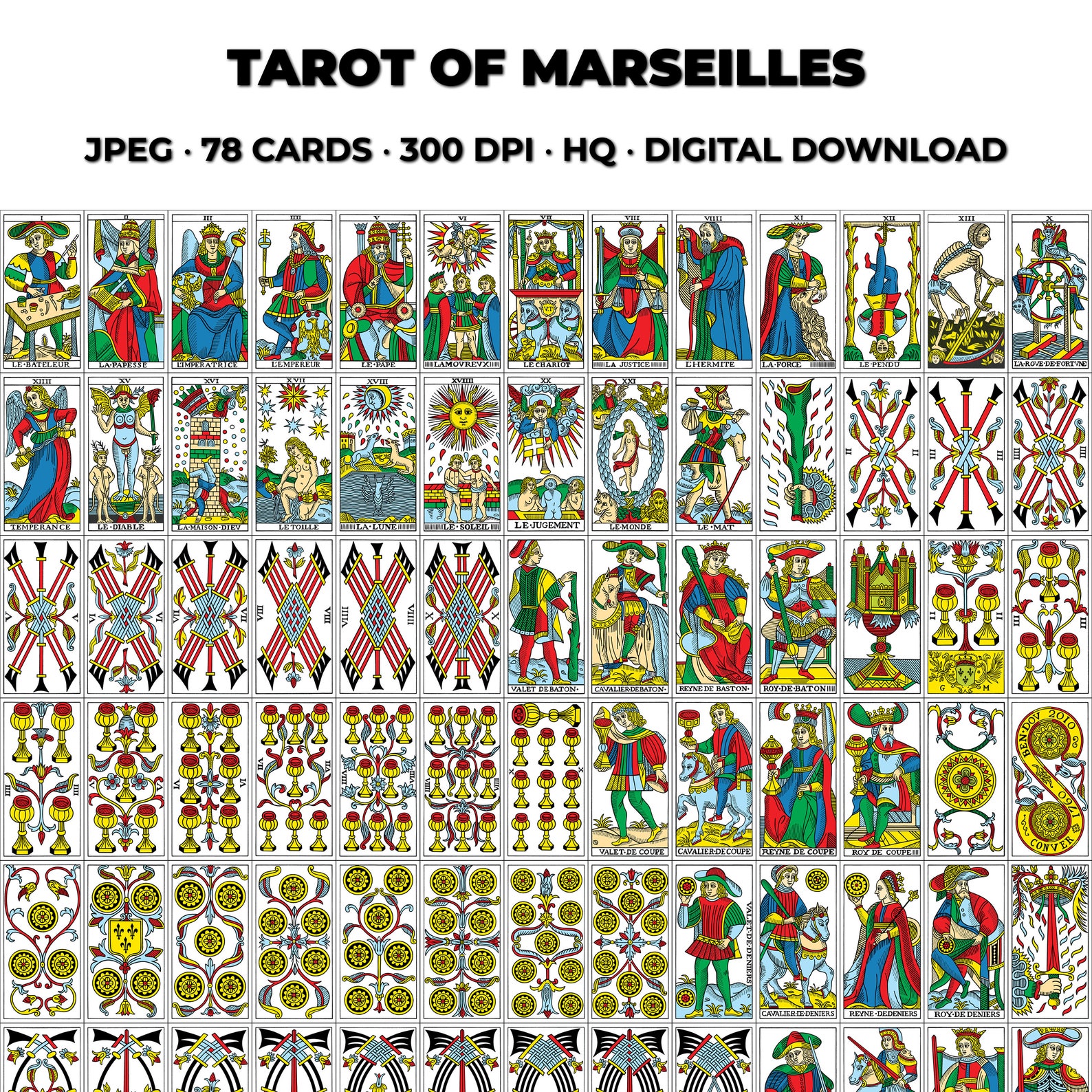 The Magician tarot card from the Of Love & Of Marseilles deck