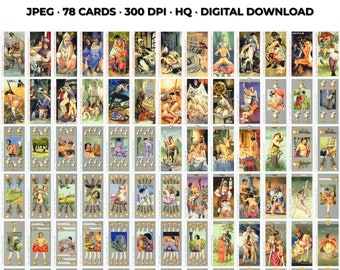 Decameron Tarot Deck: 78 Printable Cards (Digital Download)