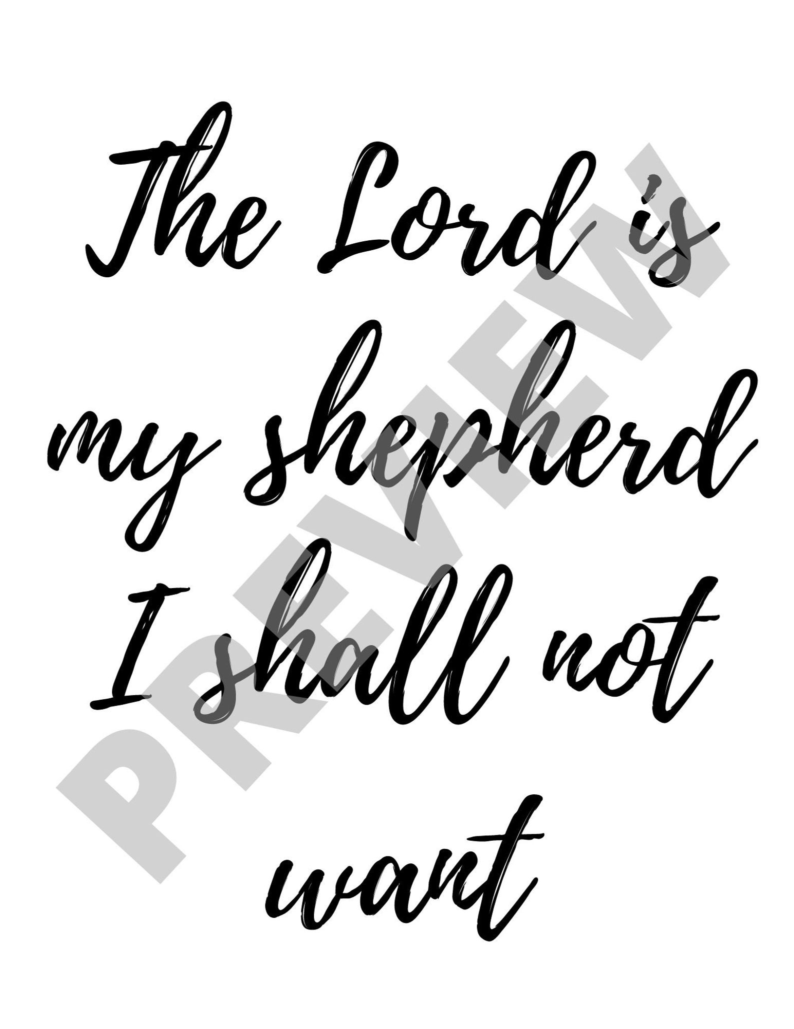 Printable The Lord Is My Shepherd Wall Art Etsy
