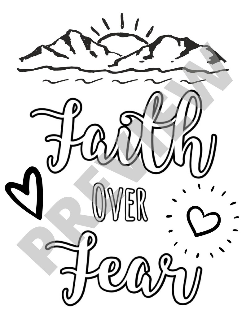 Printable Christian Inspirational Quote Coloring Sheets for - Etsy