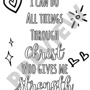 Printable Christian Inspirational Quote Coloring Sheets for - Etsy