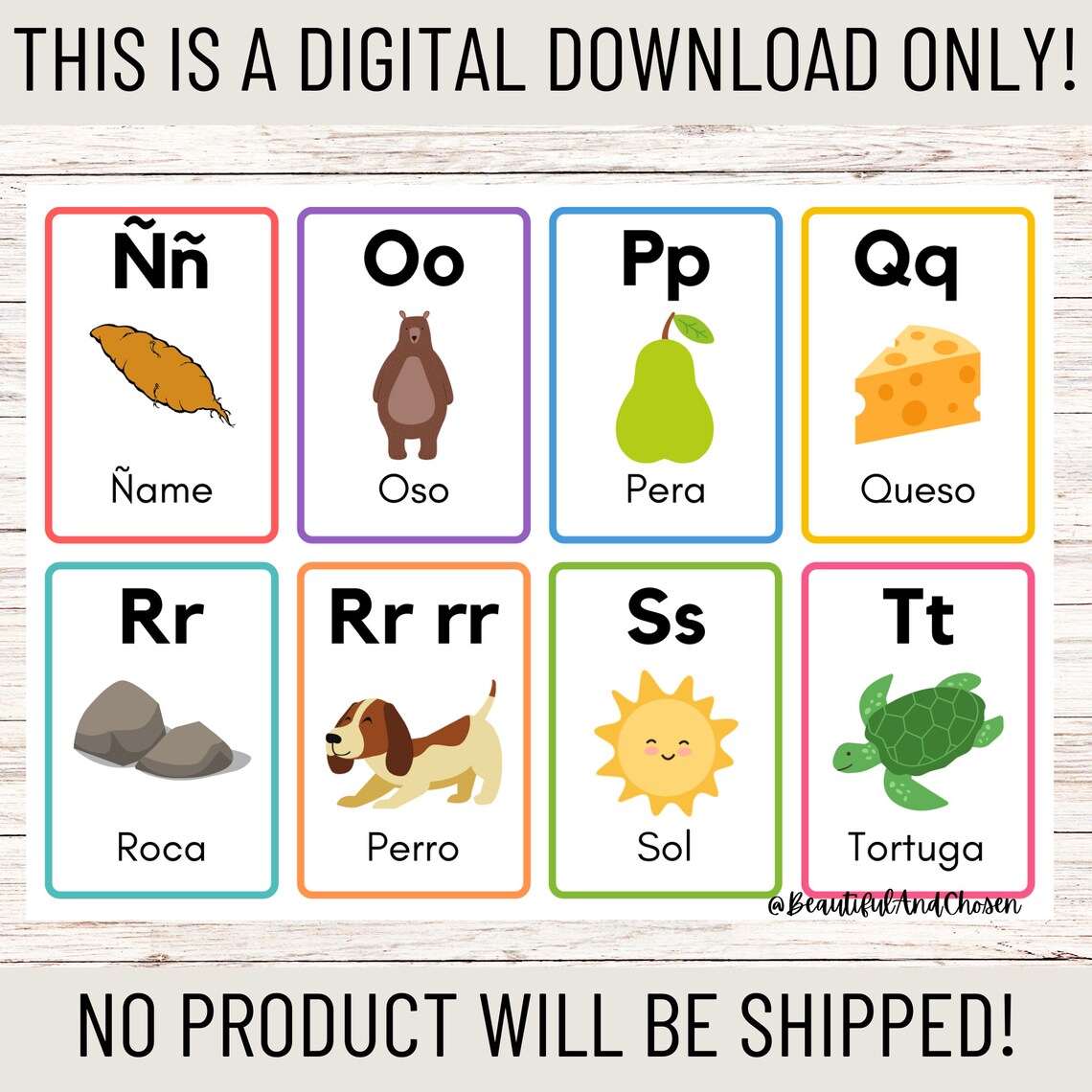 Spanish Alphabet Flashcards Printablestudy Tools Kids Etsy Canada