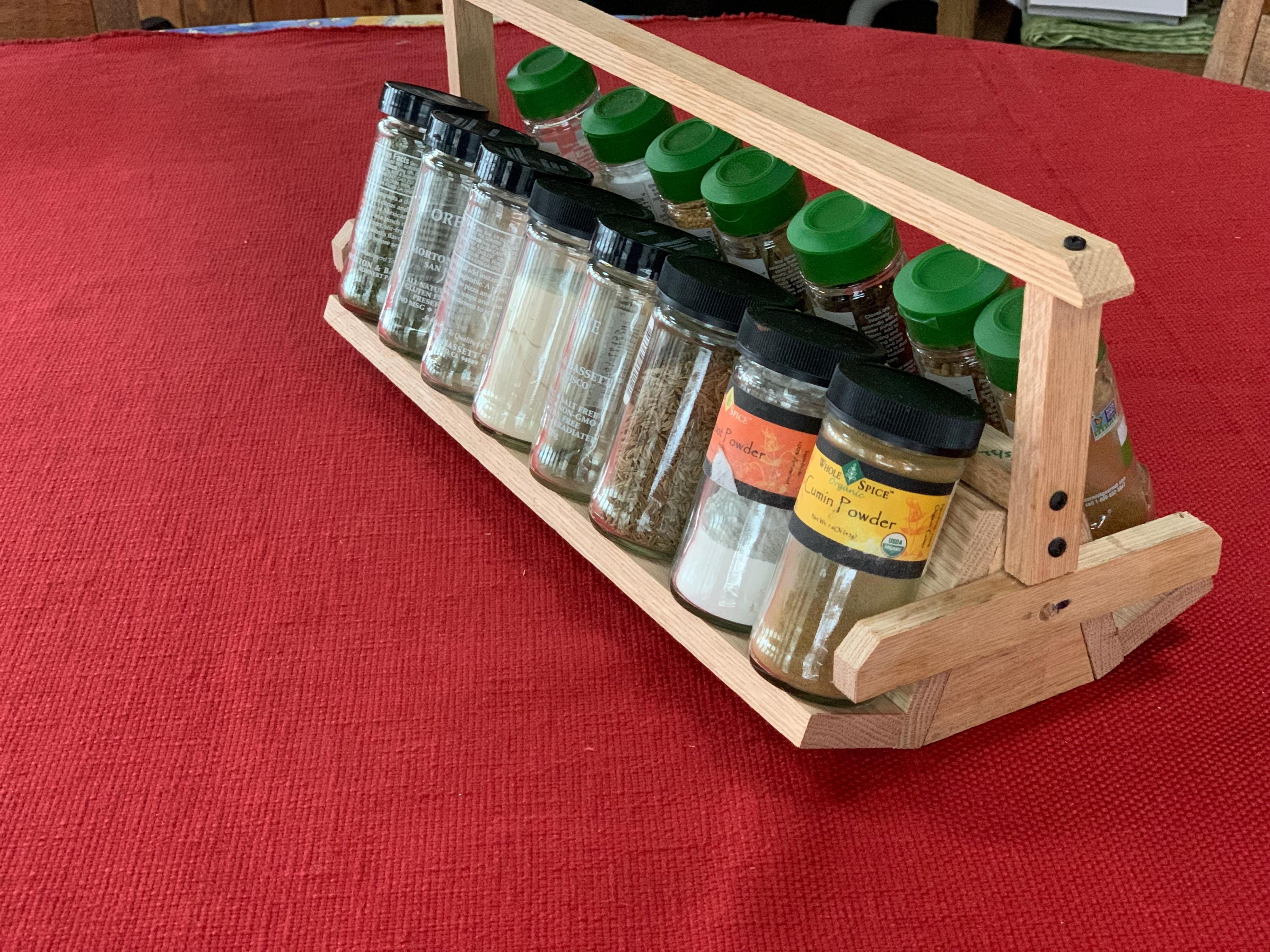 Spice Rack Handle Spice Caddy With Handle, a Simple Portable Spice Rack for Countertop ...