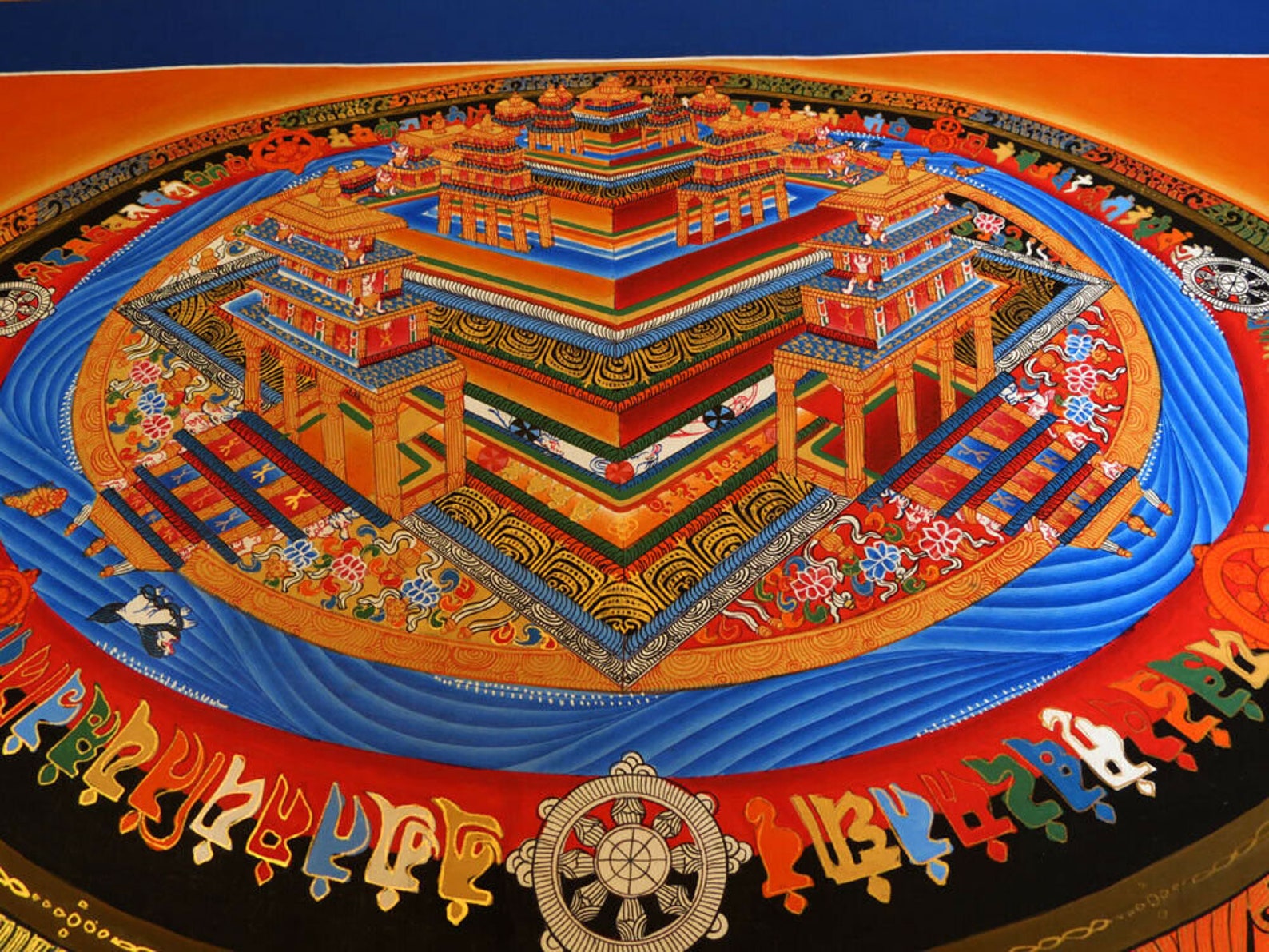 Unique Tibetan Kalachakra 3D Style Mandala Natural Color | Etsy