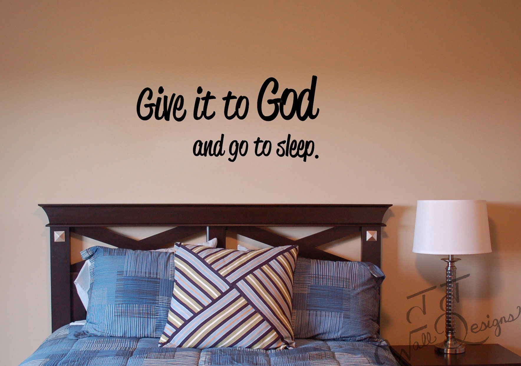 Give it to God and go to sleep. Wall Decal Bedroom vinyl Etsy