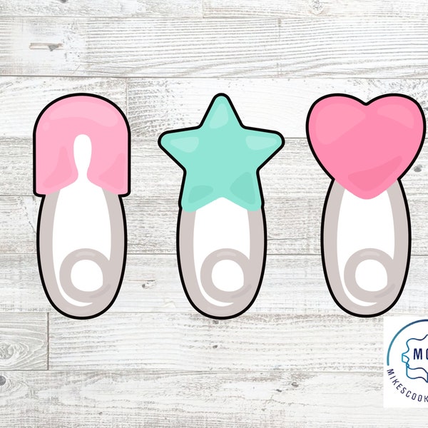 Baby Diaper Safety Pin Cookie Cutter