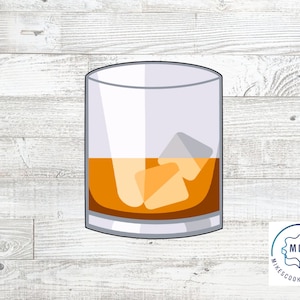 Whiskey Rocks Cocktail Glass Cookie Cutter