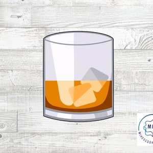Whiskey Rocks Cocktail Glass Cookie Cutter