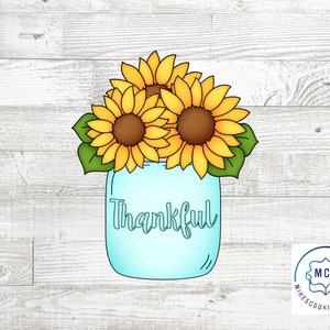 Sunflower Mason Jar Floral Cookie Cutter