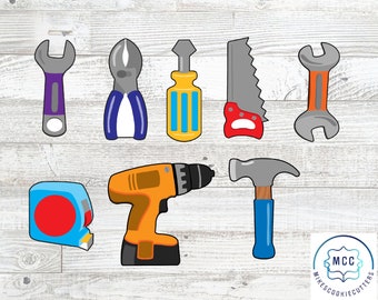 Tool Set Cookie Cutters - Wrench, Pliers, Screwdriver, Saw, Tape Measure, Drill, Hammer