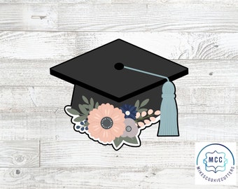 Floral Graduation Cap Cookie Cutter